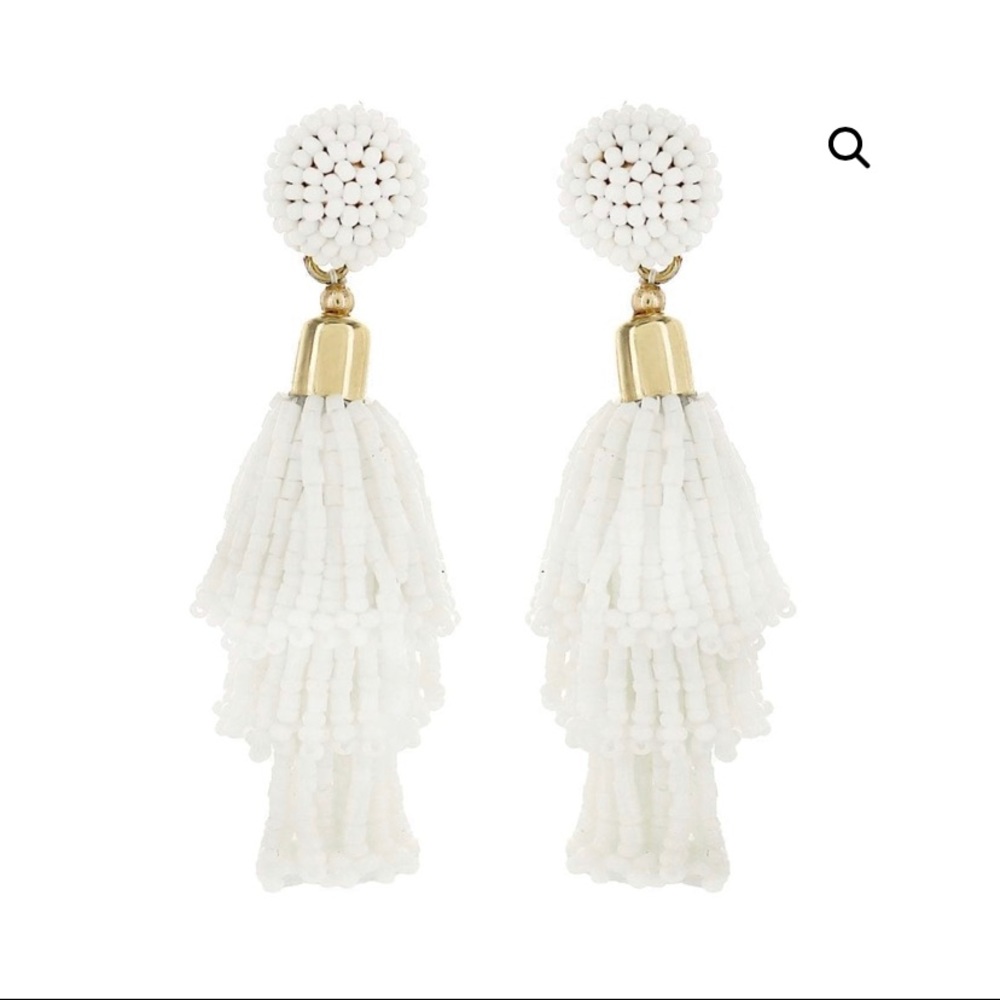 Beaded Fountain Tassel Earrings
